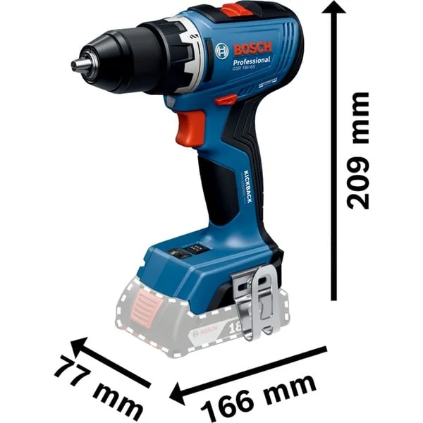 Bosch Professional Akku-Bohrschrauber GSR 18V-65 Professional, 18Volt (blau, 2x Li-Ion Akku 4,0Ah, 82-teiliges Zubehör-Set in L-Case)