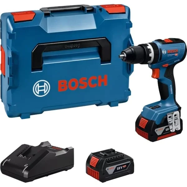 Bosch Professional Akku-Schlagbohrschrauber GSB 18V-65 Professional, 18Volt (blau, 2x Li-Ion Akku 5,0Ah, in L-BOXX)