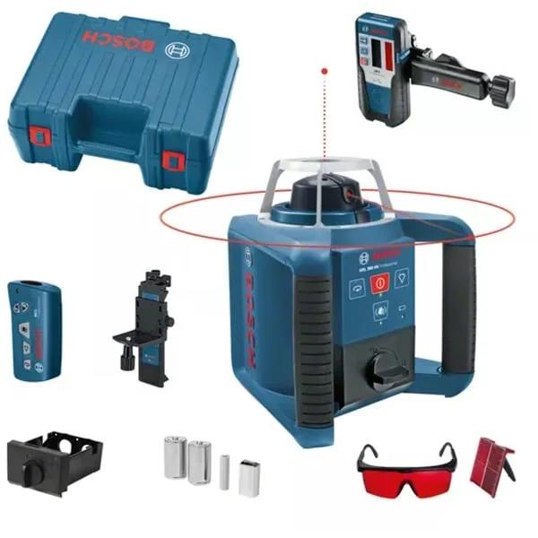 Bosch Professional Rotationslaser GRL 300 HV Professional (blau/schwarz, rote Laserlinie, mit Laser-Empfänger LR 1, in L-BOXX)