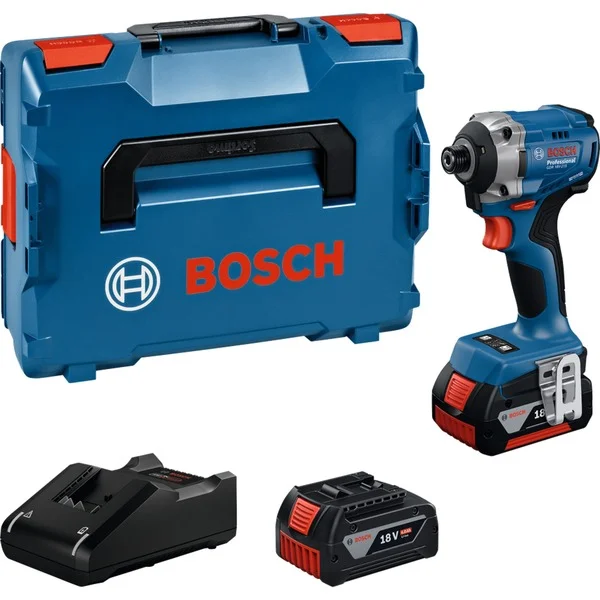 Bosch Professional Akku-Schlagschrauber GDR 18V-215 Professional, 18Volt (blau, 2x Li-Ionen Akku 4,0Ah, in L-BOXX)