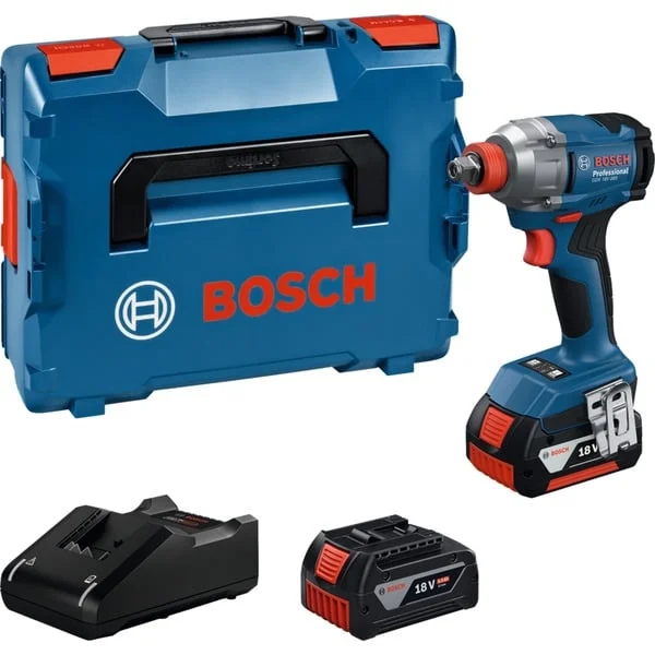 Bosch Professional Akku-Schlagschrauber GDX 18V-285 Professional, 18Volt (blau, 2x Li-Ionen Akku 4,0Ah, in L-BOXX)