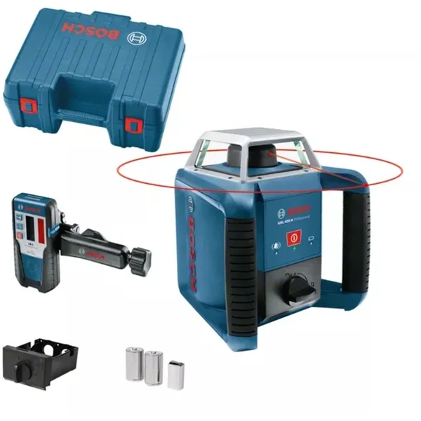 Bosch Professional Rotationslaser GRL 400 H Professional (blau/schwarz, rote Laserlinie, mit Laser-Empfänger LR 45, in L-BOXX)