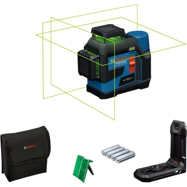 Bosch Professional Akku-Linienlaser GLL 12V-100-33 CG Professional (blau/schwarz, grüne Laserlinien, inkl. Universalhalter LB 10)