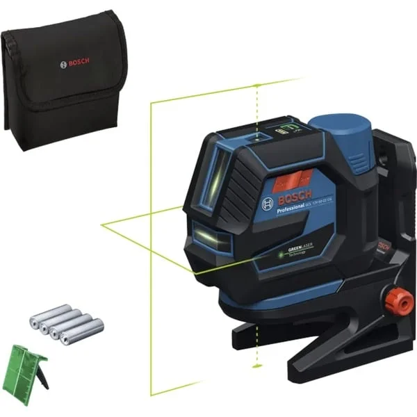 Bosch Professional Akku-Kombilaser GCL 12V-50-22 CG Professional, Kreuzlinienlaser (blau/schwarz, grüne Laserlinien und Lotpunkte, inkl. Drehhalterung RM 20)