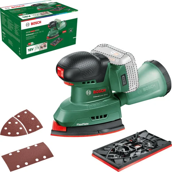 Bosch Heimwerken & Garten Akku-Multischleifer UniversalSander 18V-10 (grün, ohne Akku und Ladegerät, POWER FOR ALL ALLIANCE)