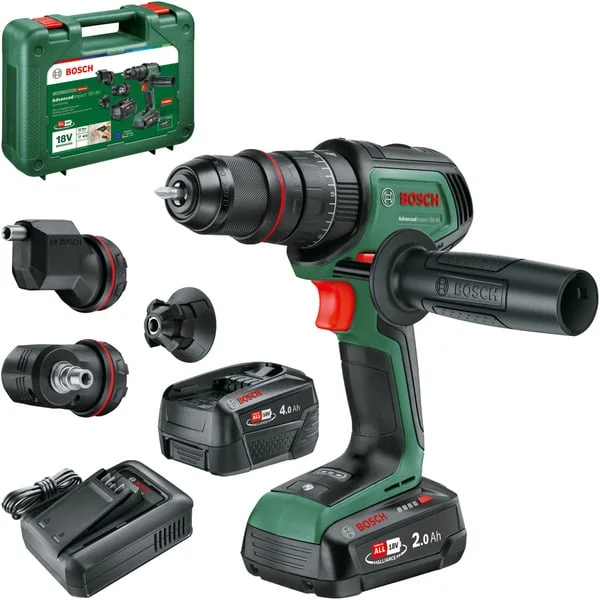 Bosch Heimwerken & Garten Akku-Schlagbohrschrauber AdvancedImpact 18V-80 QuickSnap (grün, 2x Li-Ionen Akku 2,0Ah + 4,0Ah, Koffer, POWER FOR ALL ALLIANCE)
