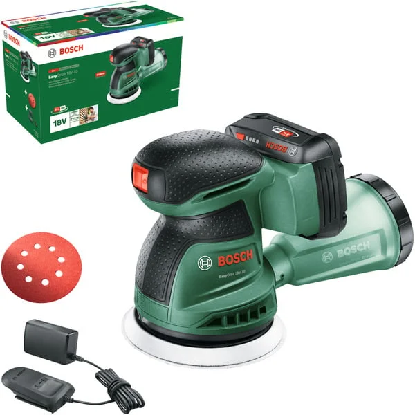Bosch Heimwerken & Garten Akku-Exzenterschleifer EasyOrbit 18V-10, 18Volt (grün, Li-Ionen Akku 2,0Ah, POWER FOR ALL ALLIANCE)
