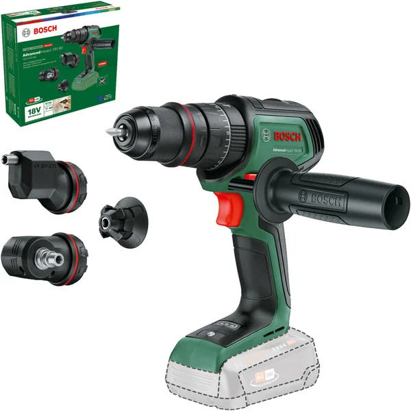 Bosch Heimwerken & Garten Akku-Schlagbohrschrauber AdvancedImpact 18V-80 QuickSnap Solo (grün, ohne Akku und Ladegerät, POWER FOR ALL ALLIANCE)