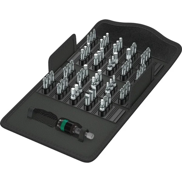 Wera Bit-Safe 61 Universal 1, 1/4", 61-teilig, Bit-Satz (schwarz/grün, inkl. Bit-Halter, 1/4", in textiler Box)