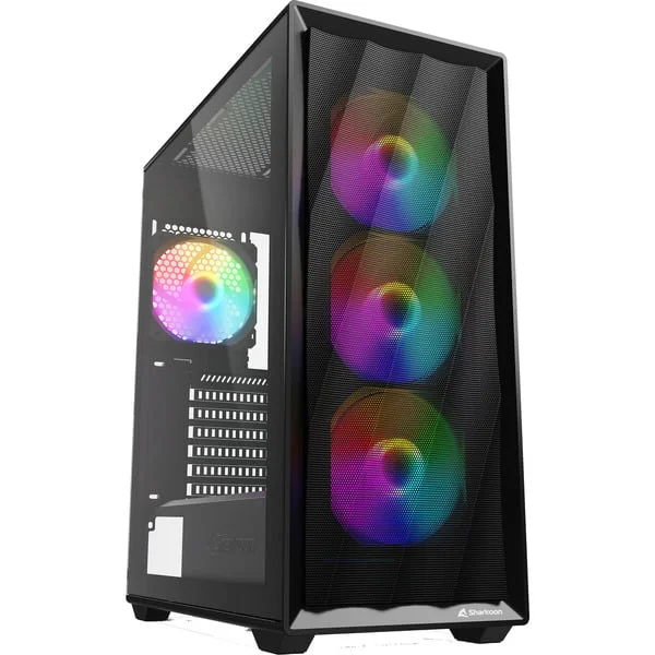 Sharkoon VK4 Rainbow , Tower-Gehäuse (schwarz, Tempered Glass)