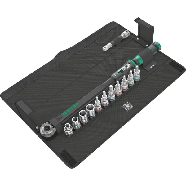 Wera Click-Torque C 3 Set 1, 1/2", Drehmomentschlüssel (schwarz/grün, 13-teilig, mit Umschaltknarre)