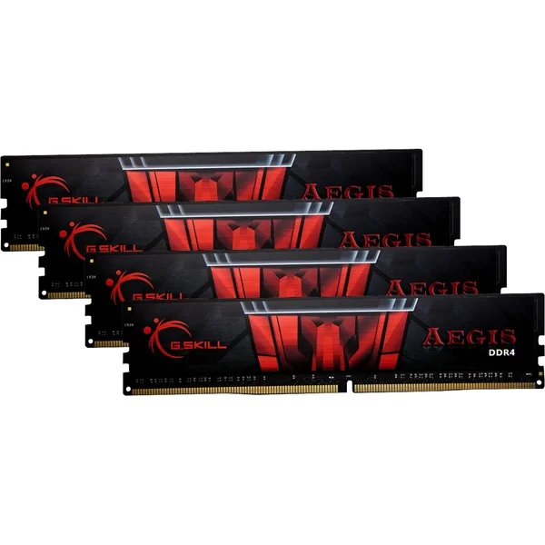 G.Skill DIMM 64 GB DDR4-3200 (4x 16 GB) Quad-Kit, Arbeitsspeicher (F4-3200C16Q-64GIS, Aegis, INTEL XMP)