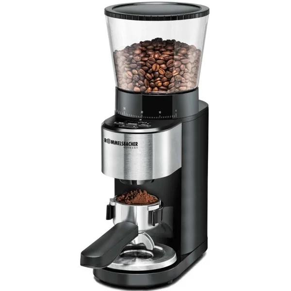 Rommelsbacher Kaffeemühle EKM 500 (schwarz/edelstahl, 160 Watt, integrierte Präzisions-Waage)
