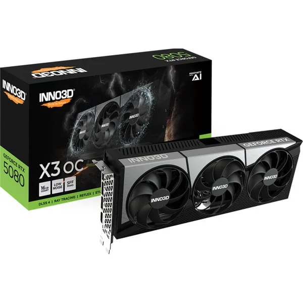 INNO3D GeForce RTX 5080 X3 OC, Grafikkarte (DLSS 5, 3x DisplayPort, 1x HDMI 2.1)