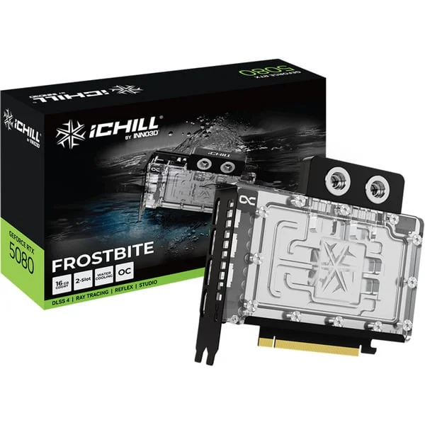 INNO3D GeForce RTX 5080 ICHILL FROSTBITE, Grafikkarte (DLSS 5, 3x DisplayPort, 1x HDMI 2.1)