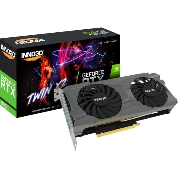 INNO3D GeForce RTX 3050 TWIN X2, Grafikkarte (Lite Hash Rate, 1x DisplayPort, 1x HDMI 2.1)