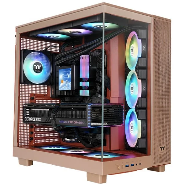 Thermaltake View 380 XL TG ARGB Gravel Sand, Tower-Gehäuse (hellbraun, Tempered Glass x 2)