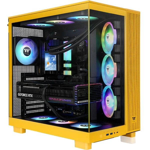 Thermaltake View 380 XL TG ARGB Bumblebee, Tower-Gehäuse (dunkelgelb, Tempered Glass x 2)