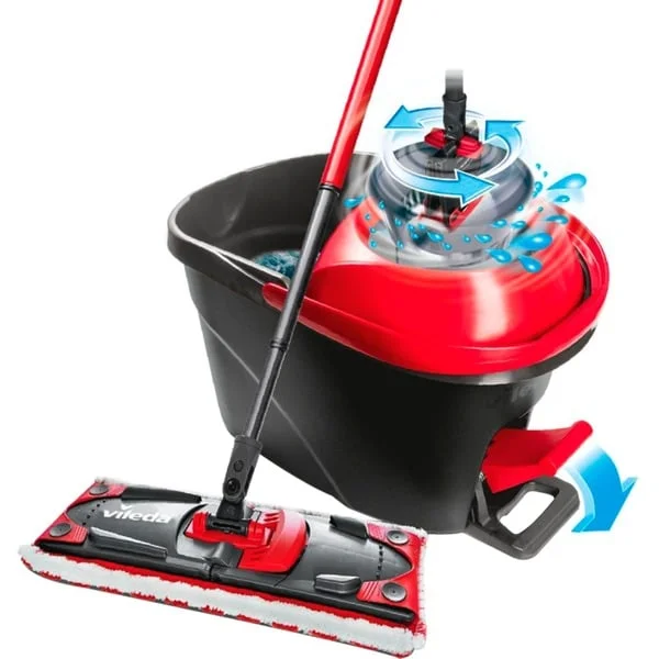 Vileda Wischer ULTRAMAX 2in1 TURBO Komplettset, Bodenwischer (schwarz/rot)