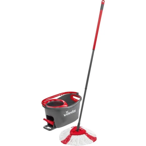 Vileda Wischmop Turbo EasyWring & Clean Box, Bodenwischer (schwarz/rot)