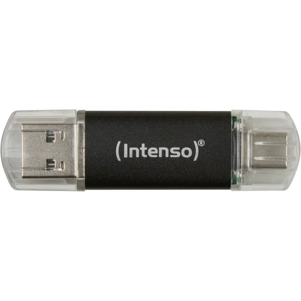 Intenso Twist Line 256 GB, USB-Stick (anthrazit/transparent, USB-A 3.2 Gen 1, USB-C 3.2 Gen 1)