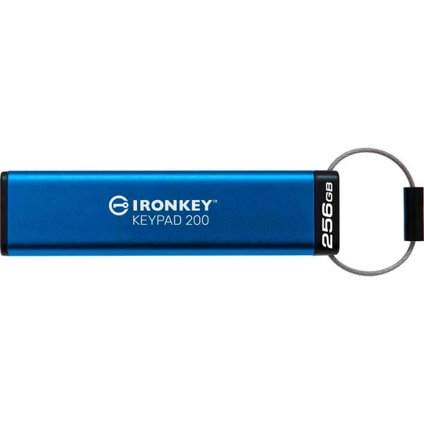 Kingston IronKey Keypad 200 256 GB, USB-Stick (blau, USB-A 3.2 Gen 1)