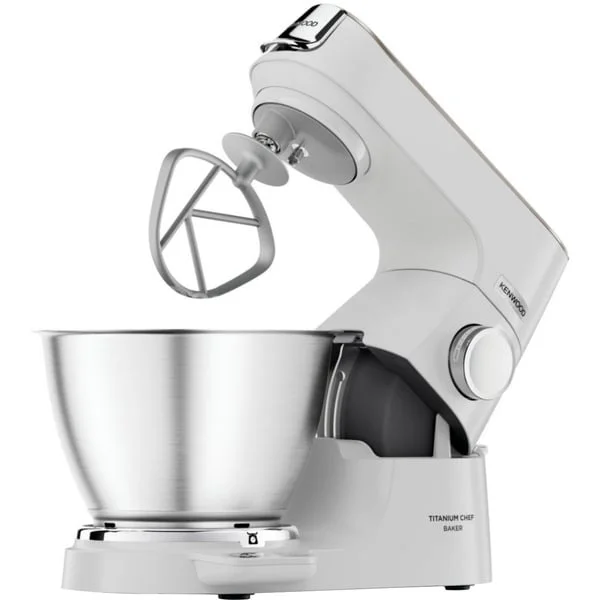 Kenwood Titanium Chef Baker Küchenmaschine KVC65.001WH (weiß, 1.200 Watt, integrierte Waage, Timer)