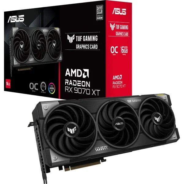 ASUS Radeon RX 9070 XT TUF GAMING OC, Grafikkarte (grau, RDNA4, GDDR6, 3x DisplayPort, 1x HDMI 2.1)