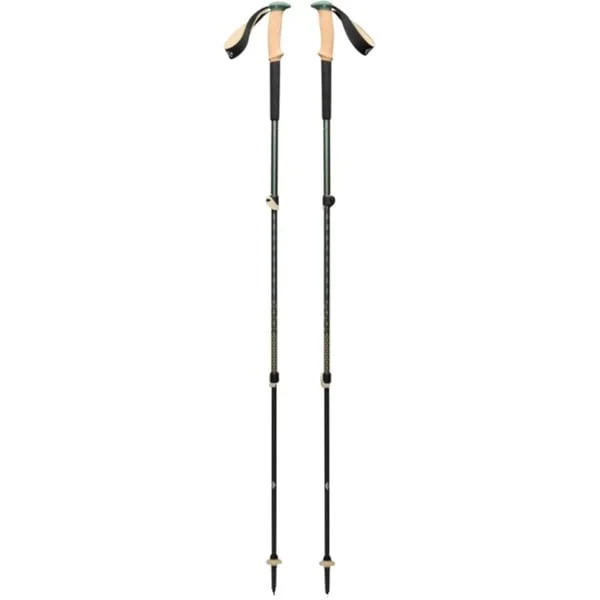Black Diamond Trekkingstöcke Trail Cork, Fitnessgerät (grün/beige, 1 Paar, 100-140 cm)