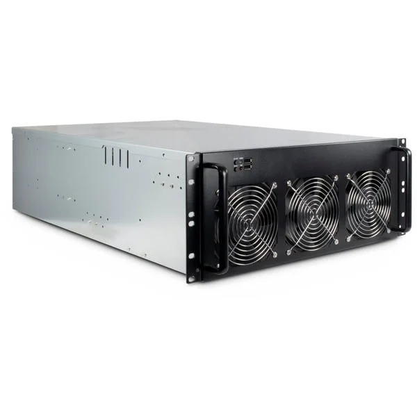 Inter-Tech 4W2 MINING-RACK, Server-Gehäuse (schwarz, 4 Höheneinheiten)