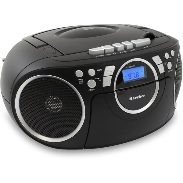 Karcher RR 5042-B, Radio (schwarz, CD-Player, Kassettenplayer, UKW-Radio, AUX)