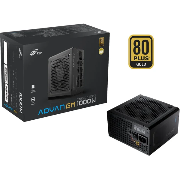 FSP ADVAN GM 1000W, PC-Netzteil (1x 12-Pin High Power GPU, 4x PCIe, Kabelmanagement, 1000 Watt)
