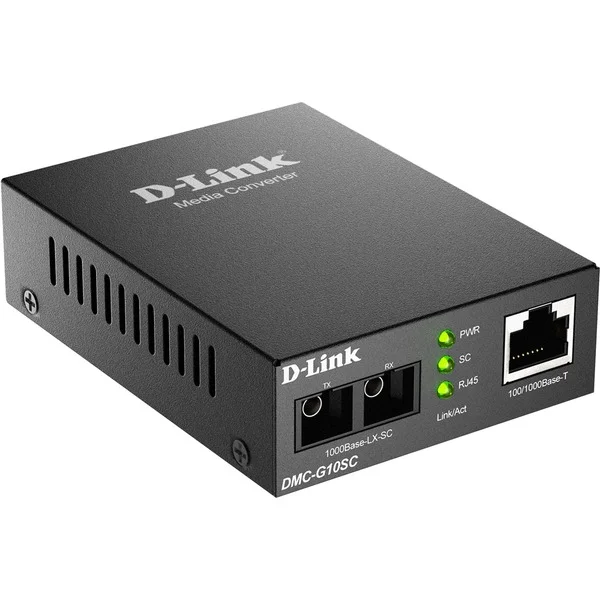 D-Link Gigabit Ethernet DMC-G10SC/E, Konverter (schwarz, 1000 Mbit/s (RJ-45) > 1000 Mbit/s SX Singlemode (SC-Duplex))