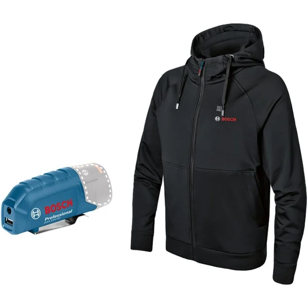 Bosch Professional Heat+Jacket GHH 12+18V Solo Größe 2XL, Arbeitskleidung (schwarz, ohne Akku und Ladegerät)