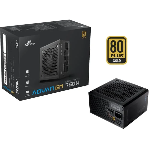 FSP ADVAN GM 750W, PC-Netzteil (1x 12-Pin High Power GPU, 4x PCIe, Kabelmanagement, 750 Watt)