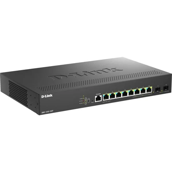 D-Link DMS-1250-10SP/E, Switch (schwarz, 240W PoE Budget)