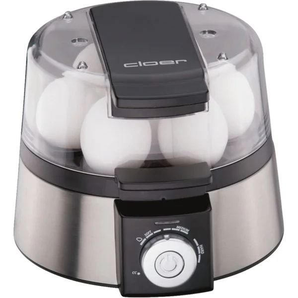 Cloer Eierkocher 6070 (edelstahl/schwarz, 435 Watt, für 7 Eier oder 3 pochierte Eier)