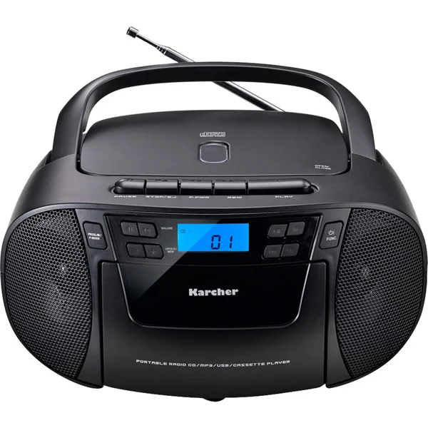 Karcher RR 5045 (schwarz), Radio (schwarz, CD-Player, Kassettenplayer, UKW-Radio, AUX)