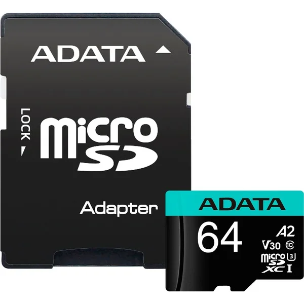 ADATA Premier Pro 64 GB microSDXC, Speicherkarte (UHS-I U3, Class 10, V30, A2)