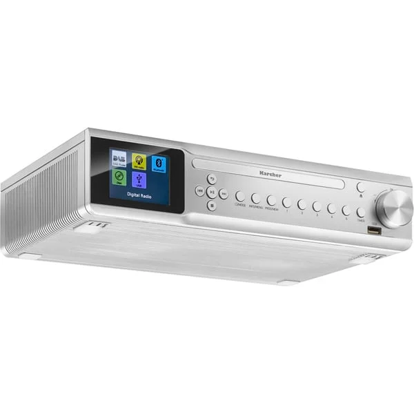 Karcher RA 2060D-S, Kompaktanlage (silber, Küchenradio zur Unterbaumontage, CD/MP3-Player, USB, Bluetooth)