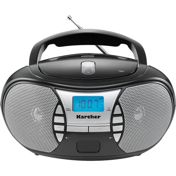 Karcher RR 5025-B, Radio (schwarz/silber, Tragbarer CD-Player mi UKW-Radio)