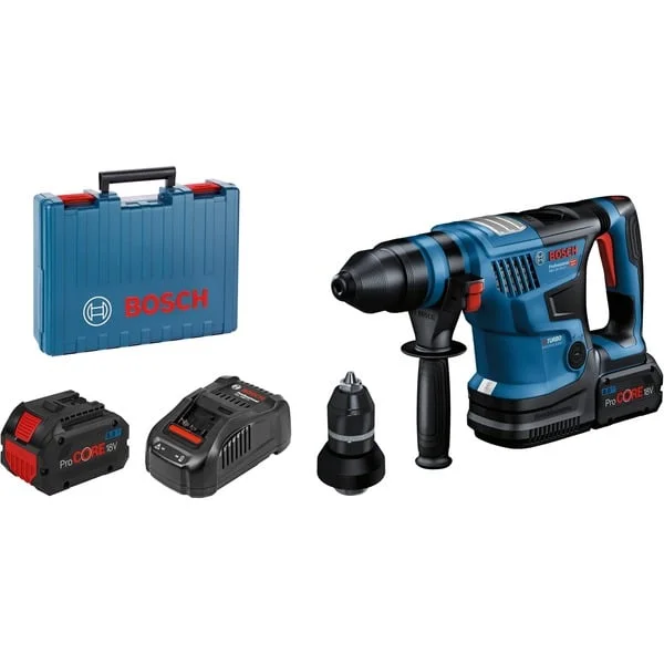 Bosch Professional Akku-Bohrhammer GBH 18V-34 CF Professional (blau/schwarz, 2x Akku ProCORE18V 8,0Ah, Bluetooth Modul, Koffer)