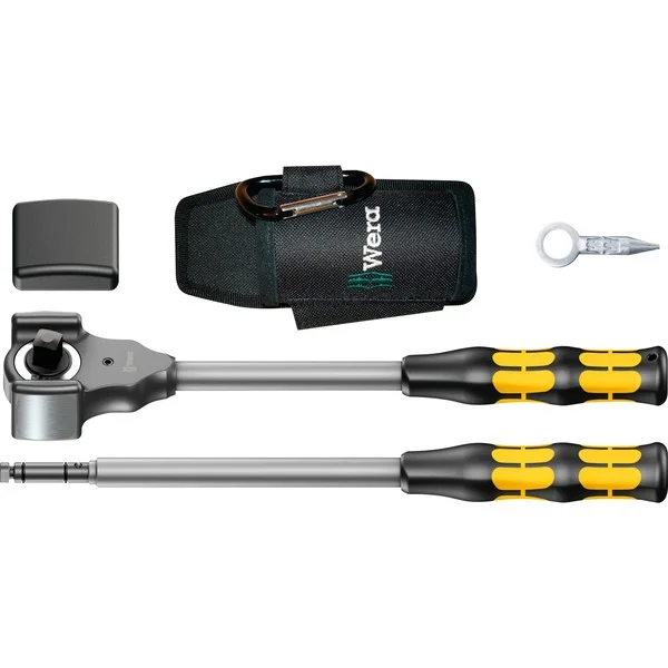 Wera Knarre KOLOSS 8002 C, Set 5-teilig (schwarz/gelb, mit Durchsteckvierkant, 1/2")