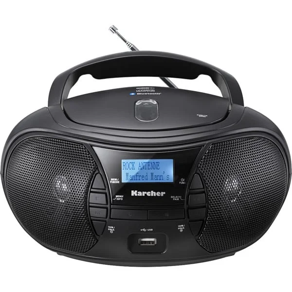 Karcher RR 5028D, Radio (schwarz, CD/MP3-Player, UKW/DAB+, Bluetooth, USB, AUX)