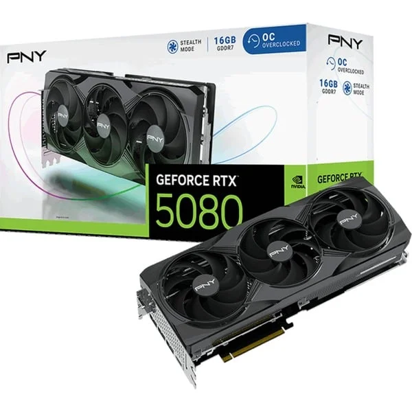 PNY GeForce RTX 5080 OC, Grafikkarte (DLSS 5, 3x DisplayPort, 1x HDMI 2.1)