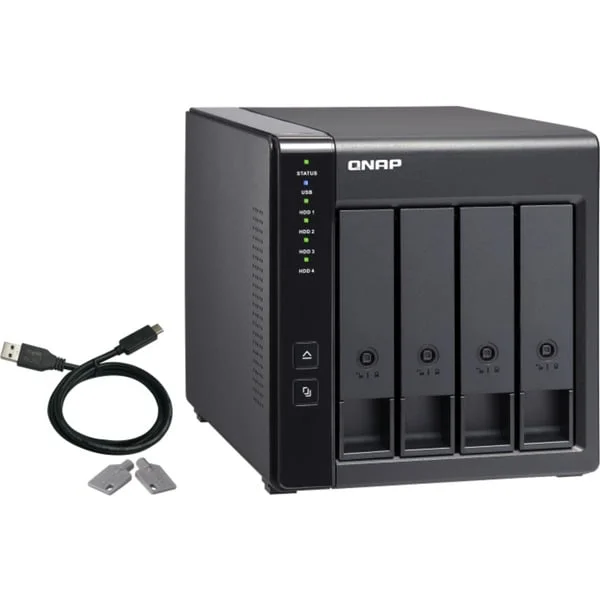 QNAP TR-004 Erweiterungsgehäuse, Laufwerksgehäuse (schwarz, RAID-Unterstützung)