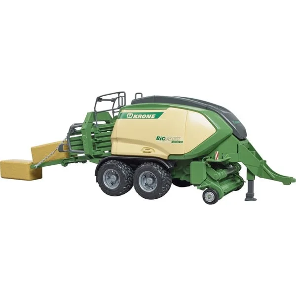 bruder 02033 Krone Big Pack 1290HDP VC, Modellfahrzeug (grün, mit 2 Quaderballen)