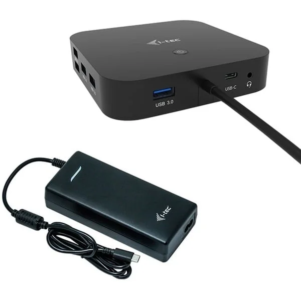 i-tec USB-C Dual Display Docking Station, Dockingstation (schwarz, DisplayPort, 100 Watt PD, LAN)