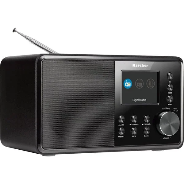 Karcher DAB 3000, Radio (schwarz, UKW, DAB+, Weckerfunktionen, Dual-Alarm)