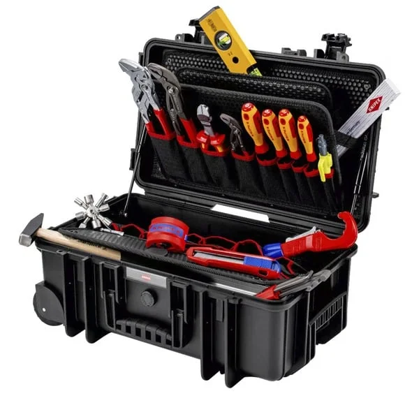KNIPEX Werkzeugkoffer "Robust26 Move" Sanitär, 17-teilig, Werkzeug-Set (schwarz, mit Werkzeug-Sortiment für Installateure)